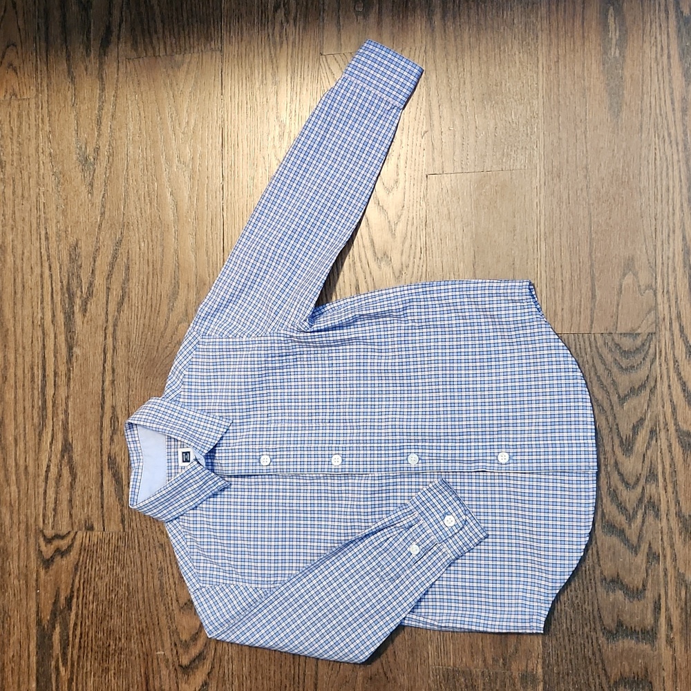 Janie and Jack Plaid Poplin Shirt  - Size 3 Boys